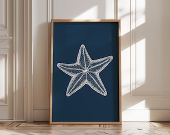 Starfish Wall Art Sea Animal Print Summer Decor Illustration Print Underwater Wall Art Downloadable Poster Printable Housewarming Gift