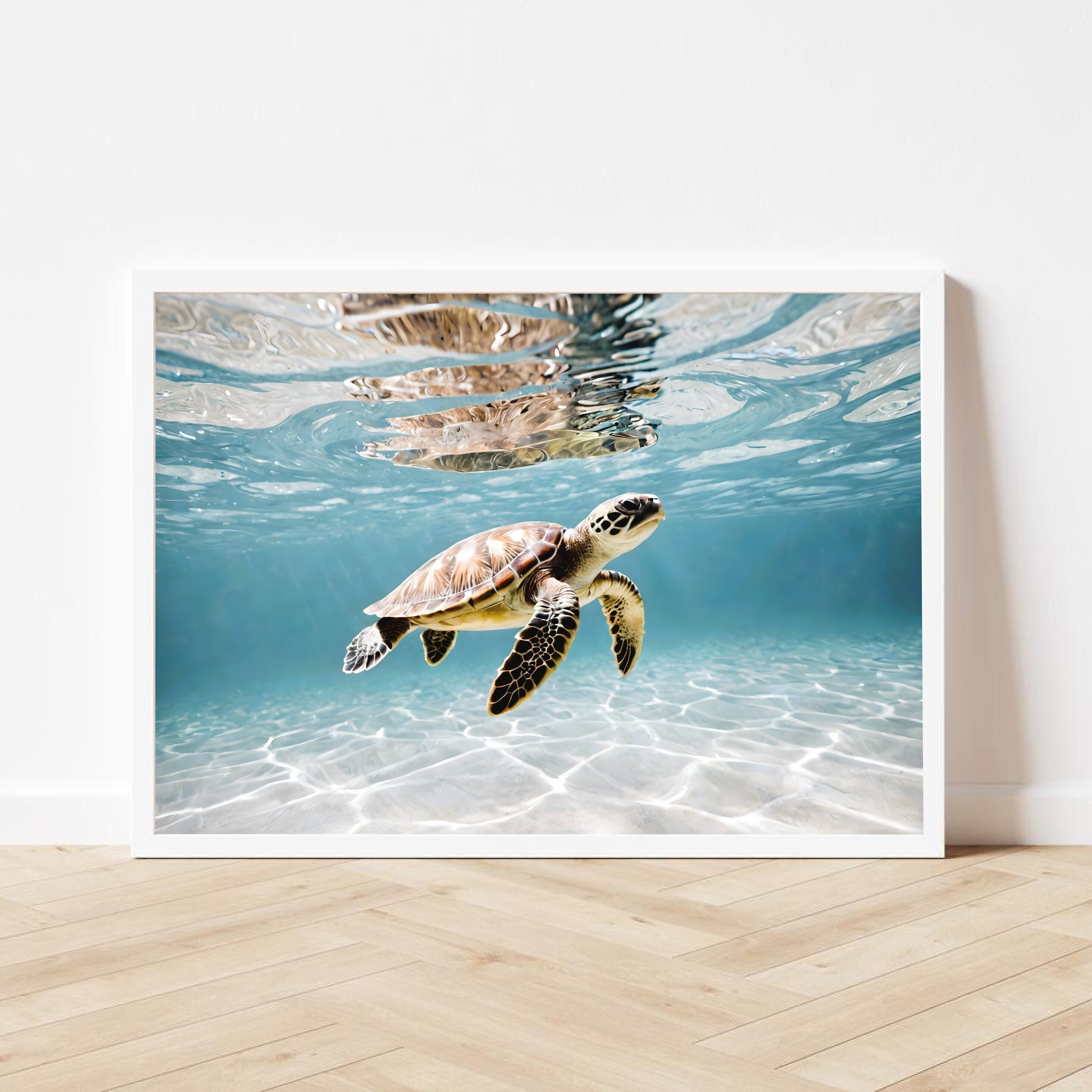 Sea Turtle Wall Art Underwater Print Tropical Wall Art Turtle Print ...