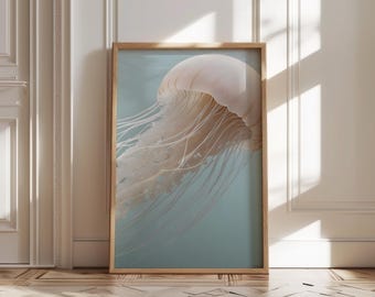Jellyfish Print Summer Decor Sea Animal Print Modern Wall Art Ocean Print Tropical Decor Printable Poster Seascape Downloadable Print