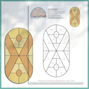 Geometric Stained Glass Pattern, Modern Suncatcher, Diy Stained Glass