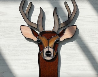 Deer Stained Glass Pattern: Modern Suncatcher DIY (PDF & JPEG)