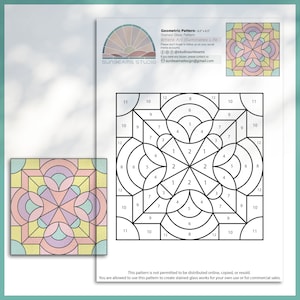 幾何学模様のステンドグラス：モダンなサンキャッチャーDIY（PDF & JPEG）