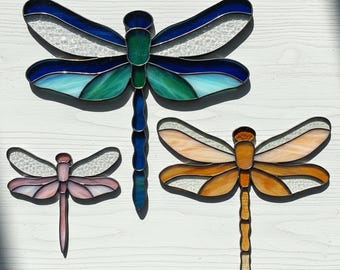 Dragonfly Stained Glass Pattern: Modern Suncatcher DIY (PDF & JPEG)