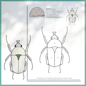 Käfer Glasmalerei: Insekt Suncatcher DIY (PDF / JPEG)