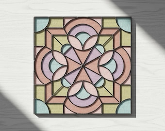 Geometric Stained Glass Pattern: Modern Suncatcher DIY (PDF & JPEG)