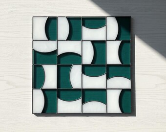 Geometrisches Glasmuster, Moderner Suncatcher, Basteln Glasmalerei