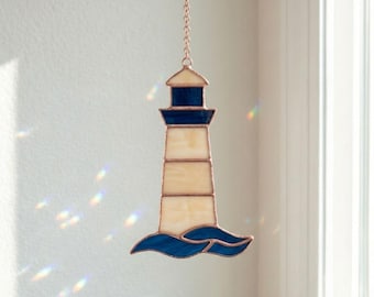 Patrón de vidriera de faro: Atrapasueños oceánico DIY (PDF/JPEG)