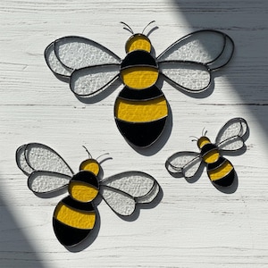 Honey Bee Stained Glass Pattern: DIY Suncatcher (PDF & JPEG)