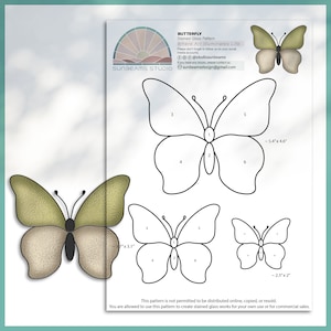 Butterfly Stained Glass Pattern: DIY Suncatcher (PDF/JPEG)