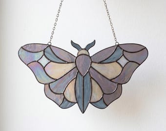 Celestial Moth Stained Glass Pattern: Modern Suncatcher DIY (PDF & JPEG)