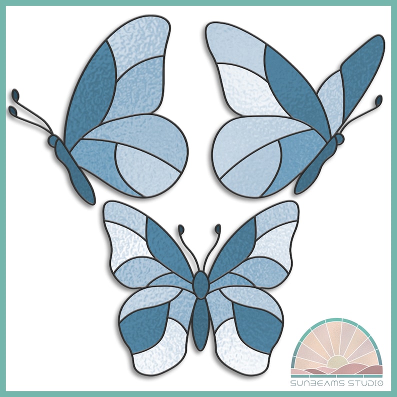 Butterfly Stained Glass Pattern: Modern Suncatcher DIY (PDF/JPEG) - Etsy