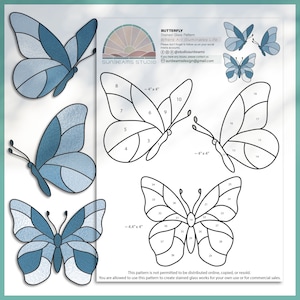 Butterfly Stained Glass Pattern: Modern Suncatcher DIY (PDF/JPEG)