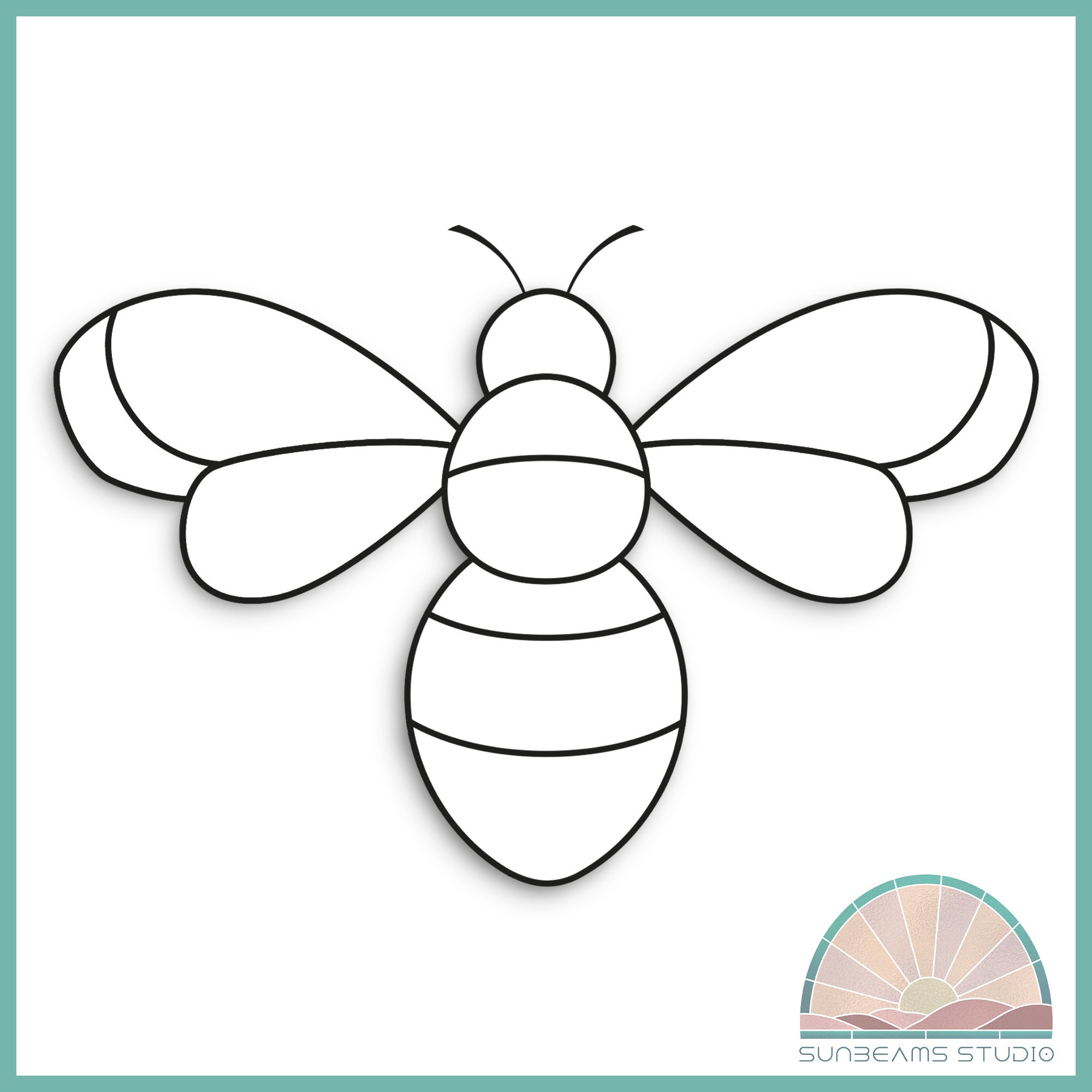 Honey Bee Stained Glass Pattern, Modern Suncatcher, Diy Stained Glass ...