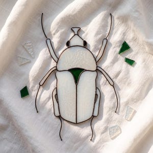 Beetle Stained Glass Pattern: Insect Suncatcher DIY (PDF/JPEG)
