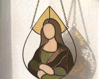 Mona Lisa Teardrop Glasmalerei-Muster: Moderner Sonnenfänger DIY (PDF / JPEG)