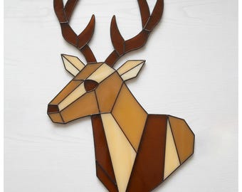 Deer Stained Glass Pattern 2: Modern Suncatcher DIY (PDF & JPEG)