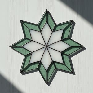 Snowflake Glass Pattern, Modern Suncatcher, Diy Stained Glass