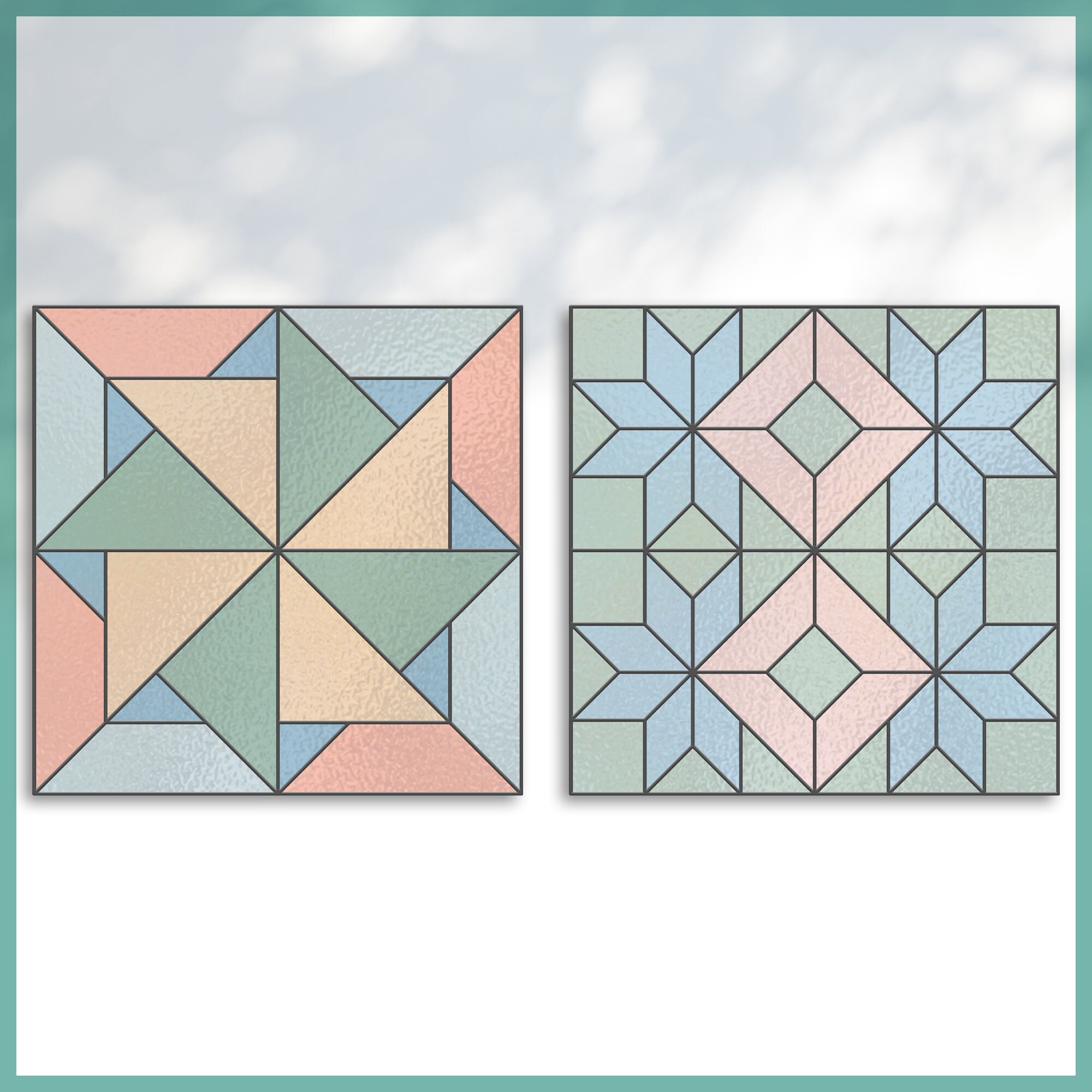 Geometric Glass Pattern Bundle, Modern Suncatcher Pack, Diy Stained ...