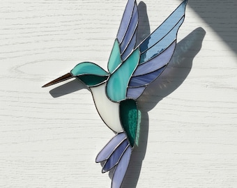 Hummingbird Stained Glass Pattern: Modern Suncatcher DIY (PDF/JPEG)