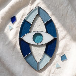 Intuition Eye Stained Glass Pattern | Modern Suncatcher DIY (PDF/JPEG)
