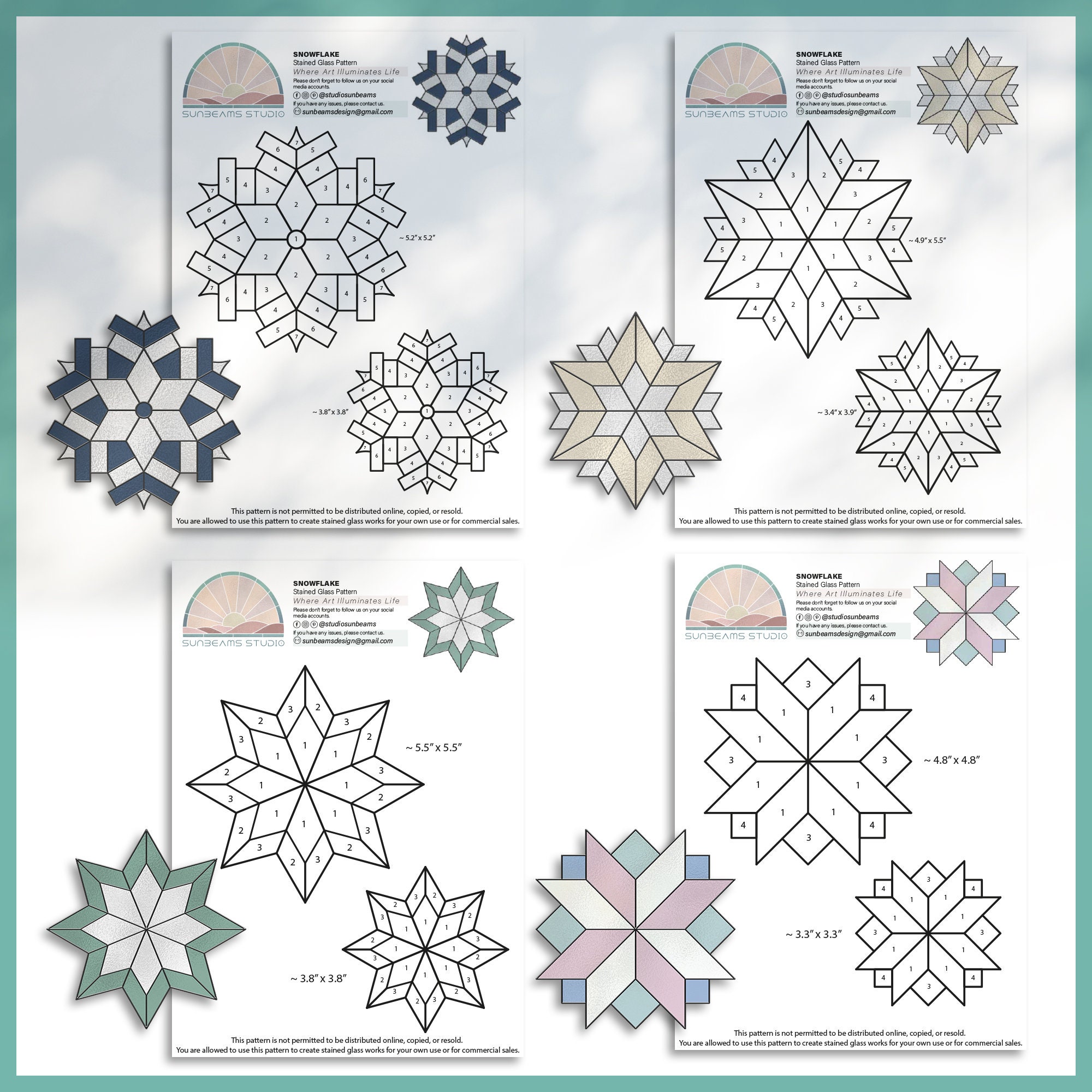Crystal Snowflake Cookie Stencil Bundle (6 Patterns) Crystal Snowflake Cookie Stencil Bundle (6 Patterns)