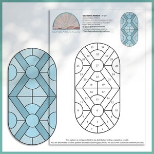 Geometric Stained Glass Pattern, Modern Suncatcher, Diy Stained Glass