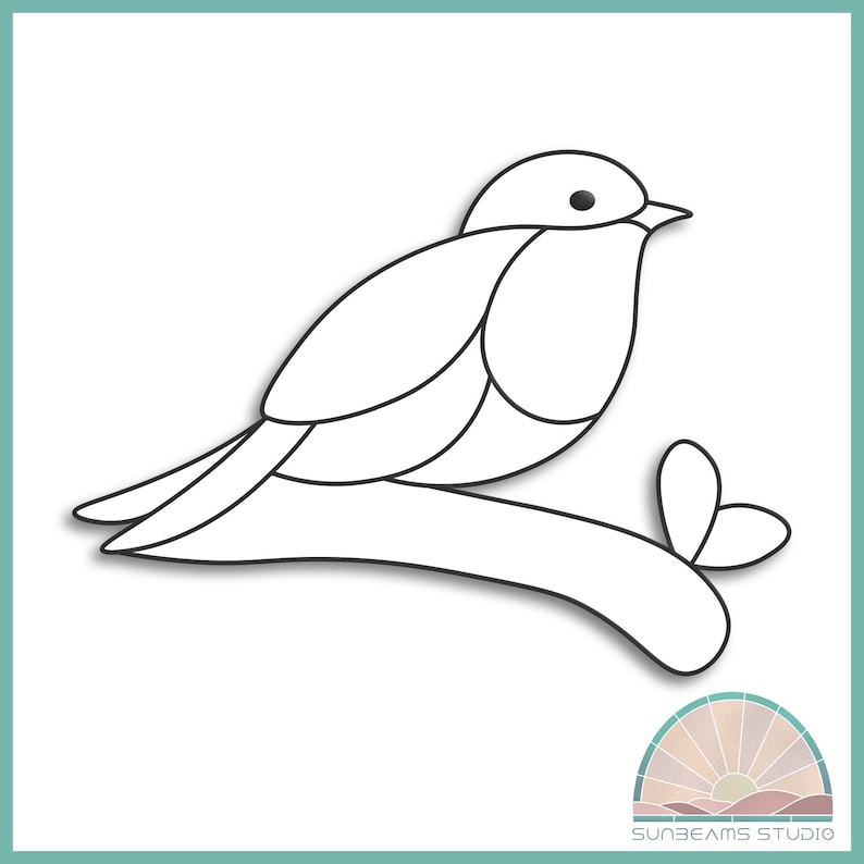 European Robin Bird Stained Glass Pattern, Modern Suncatcher, Diy ...