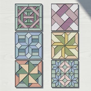 Geometric Glass Pattern Bundle, Modern Suncatcher Pack, Diy Stained Glass