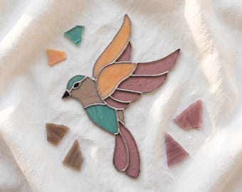 Songbird Suncatcher Stained Glass Pattern: Modern DIY Craft (PDF & JPEG)