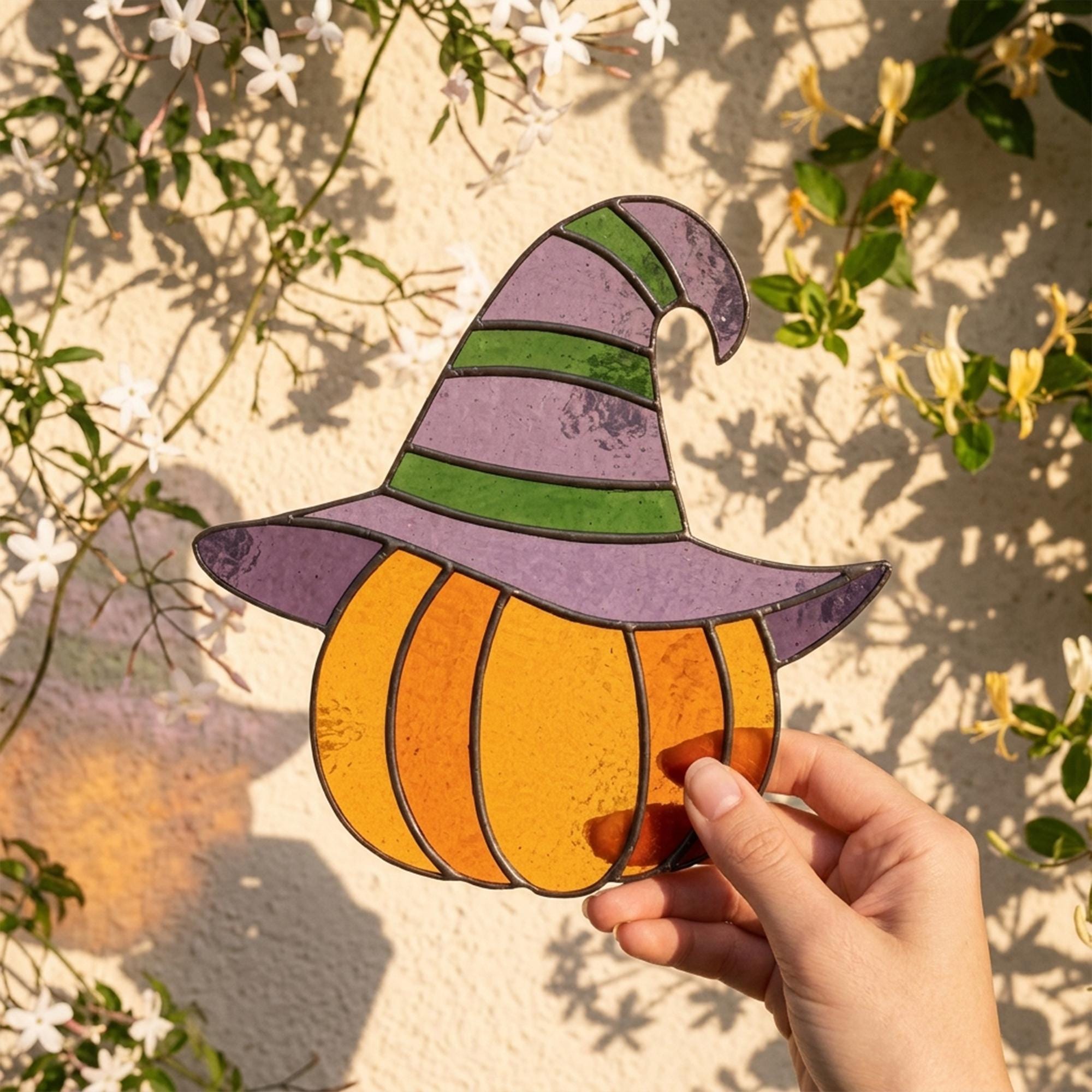 ハロウィンのかぼちゃステンドグラスパターン：ハロウィンサン
