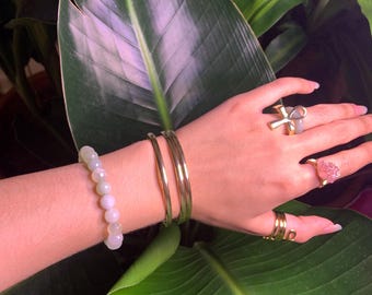 3 pc 18k Gold Plated Bangle Set: Bold Bohemian Jewelry