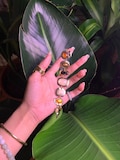 Gold Bangle Bracelet: Vintage Style Resin Jewel Crystals