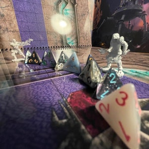 Spell Dice Set, Magic Missile, Ten 4 Sided Polyhedral Plastic TTRPG Dice