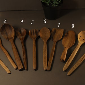 WOODEN COOKING UTENSILS, Natural Wood Spoons, Wooden Kitchen Utensils, Farmhouse Gift, Housewarming Gift, Wedding Gift, Chef Gift,