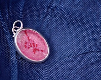 Personalized Pendant for Ash, Fabric or Hair | Custom Quartz Keepsake Pendant | Sterling Silver Memorial Jewelry | Memento Mori Necklace