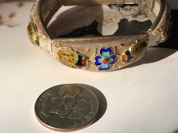 Vintage flower and ladybug bracelet | rare 1930's… - image 8