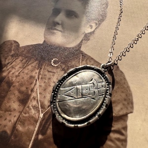 Antique Victorian locket | rare late 1800&#39;s  sterling silver buckle belt locket | eternal love, loyalty, protection, motherhood, mourning