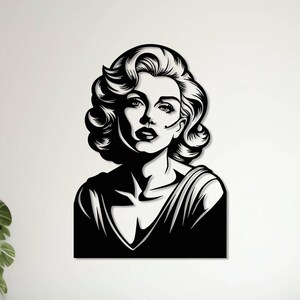 Arte de Marilyn Monroe, decoración de pared de metal, cartel de pared del dormitorio, regalos de decoración de pared, regalo de inauguración de la casa, colgadores de pared de sala de estar, regalo para ella