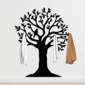 Appendiabiti per alberi, Porta-rami, Porta-uccelli, Ganci da parete per alberi, Regalo per gli amanti della natura, Organizzatore d'ingresso, Appendiabiti in metallo, Poster di uccelli, Arte da parete