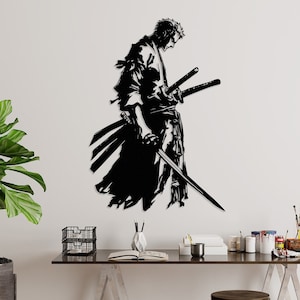 Arte de pared de metal de anime, decoración de pared de manga, decoración de pared para sala de juegos, regalo para amantes del anime, regalo para amantes del manga, regalo para sala de juegos, regalo de inauguración de la casa