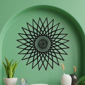 Geometric Daisy Metal Wall Art: Modern Floral Decor