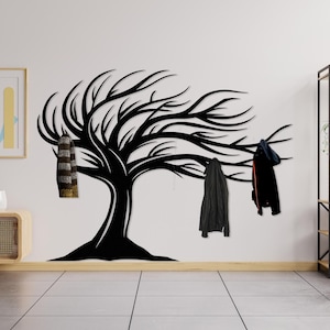 Large Tree Coat Rack Wall Mount, Metal Coat Rack, Metal Wall Hanger,  Modern Entryway Organizer, Wall Decor Hooks, Metal Wall Art