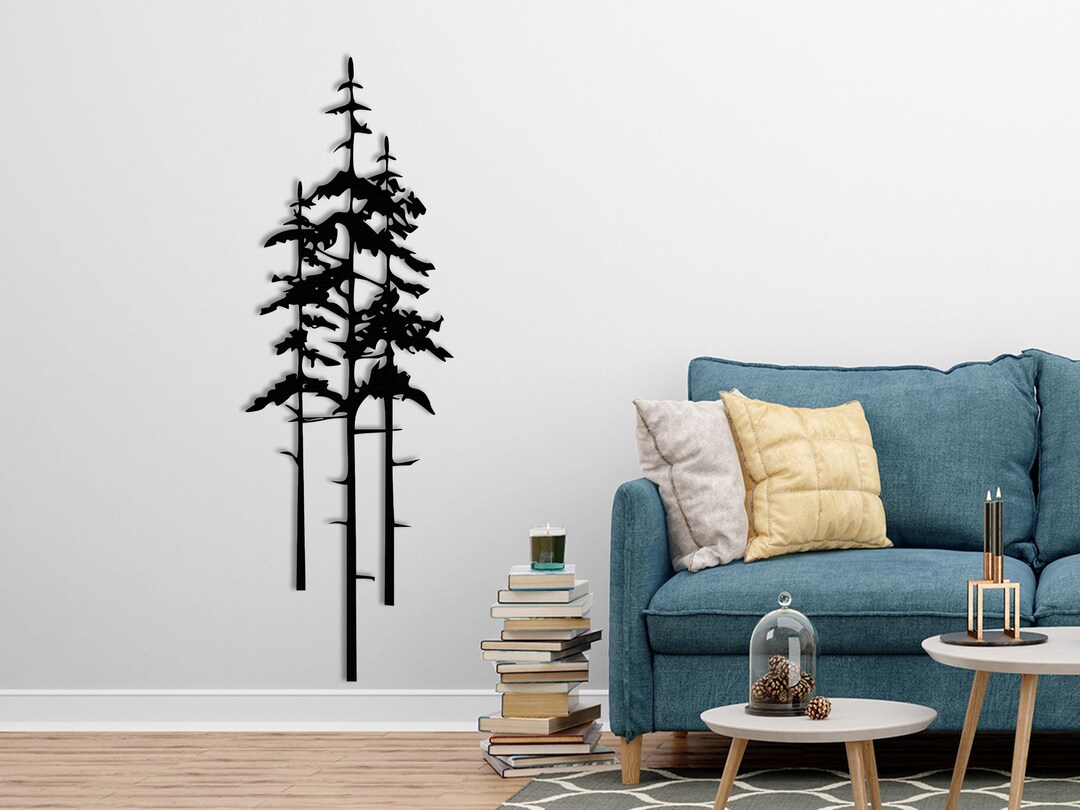 Pine Tree Metal Wall Art, Unique Home Decor Gift, Metal Tree Wall Decor ...