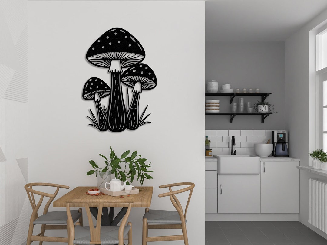 Inspired Mushroom, Metal Wall Art, Botanical Wall Decor, Nature ...