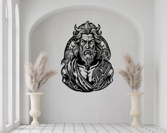 Poseidon Metal Wall Art: Greek God Mythological Decor