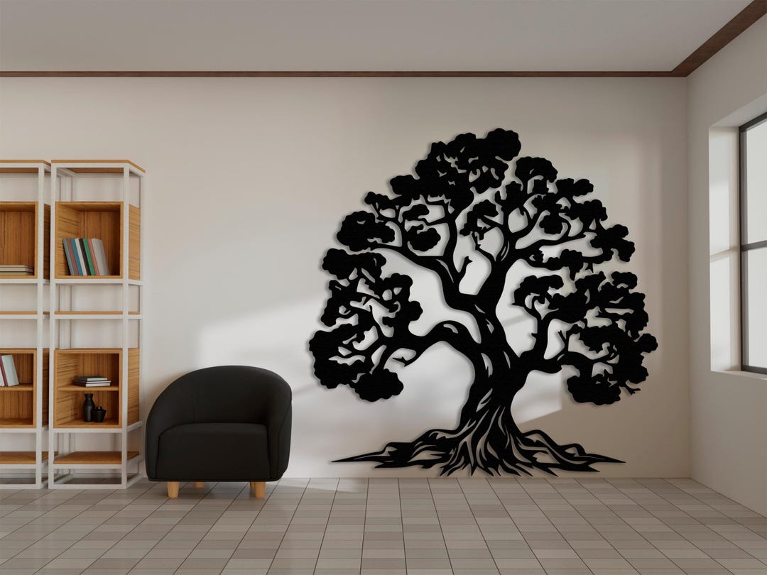 Metal Bonsai Tree Wall Decor, Minimalist Black Tree Art, Home Decor ...
