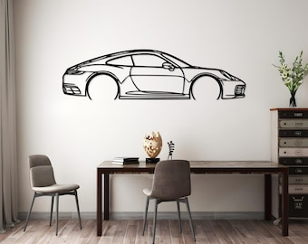 Metal Car Silhouette Wall Art: Garage Decor, Car Lover Gift