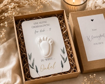 Zwangerschapsaankondiging | Je wordt oma, opa, tante of oom | Gepersonaliseerde verrassingskaart met 3D babyvoetje | Babyaankondiging