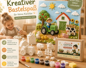 Bauernhof-Malset für Kinder mit Leinwand – Kreatives Bastelset zum Bemalen & Gestalten