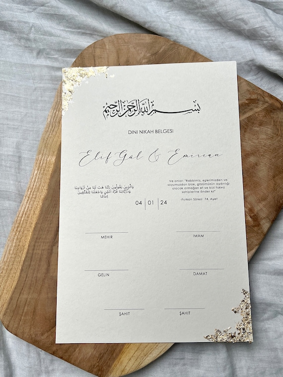 Dini Nikah Belgesi / Islamische Eheurkunde